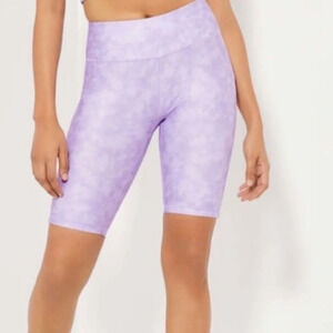 Joe Fresh Women's Active Bike Shorts Tie Dye High Rise Waist Purple Size XS